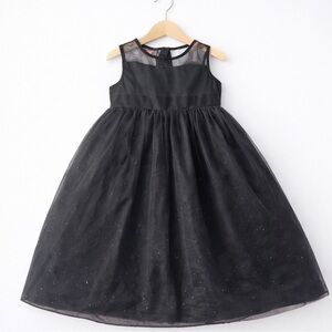 Girls Black Tulle Dress Sparkle Party Dress Sleeveless Fancy Wedding Toddler Kid